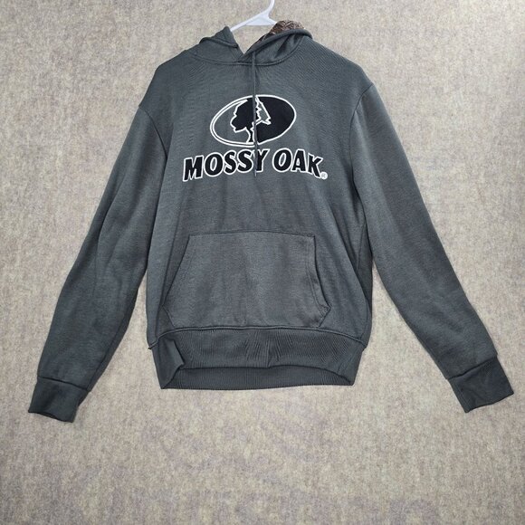 Mossy Oak Gray Hooded Sweatshirt M - 100% Polyester - Picture 1 of 6